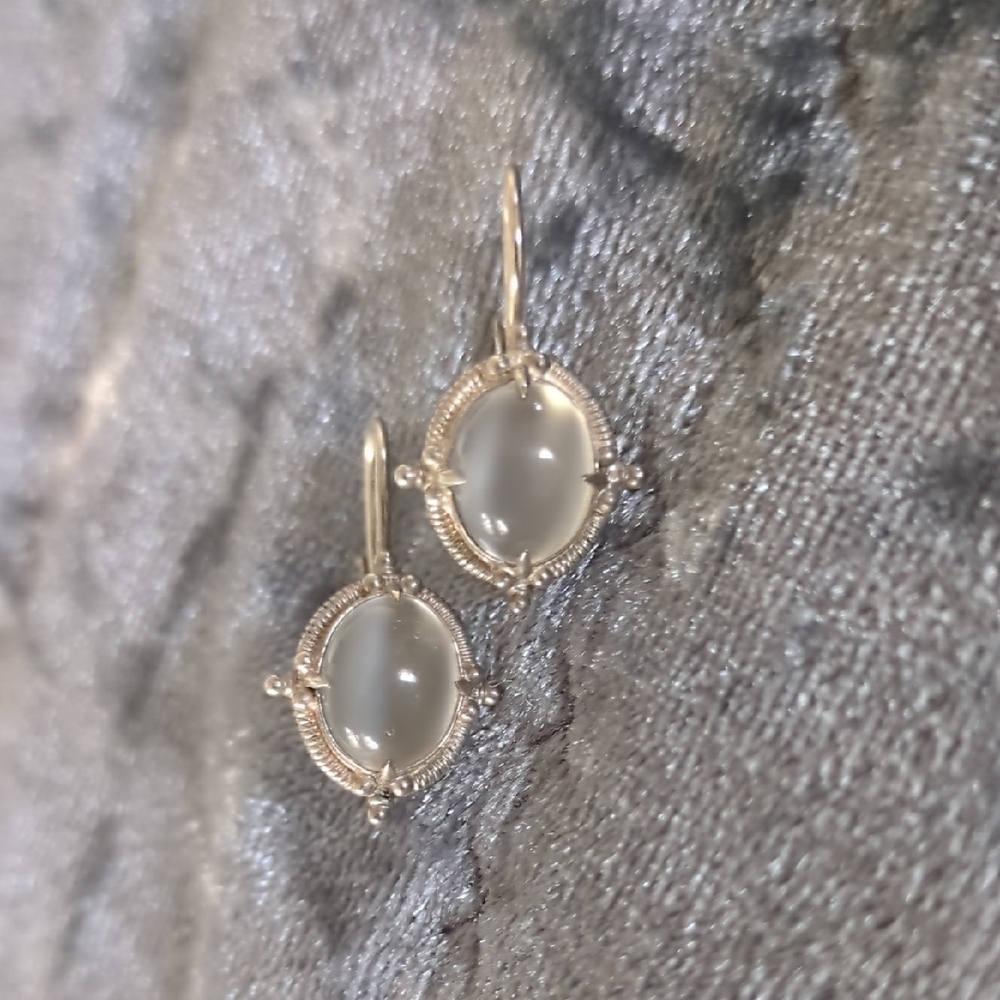 Narcissus Moonstone Silver Earrings